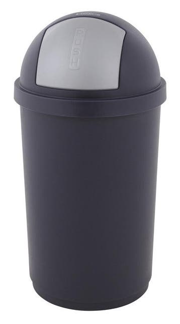 Curver afvalbak Push Bullet blauw met grijze klep - 50 liter, Verzenden
