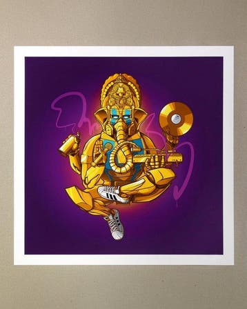 Zmogk (b.1979) - Hip-hop Ganesh. Purple edition 02/30