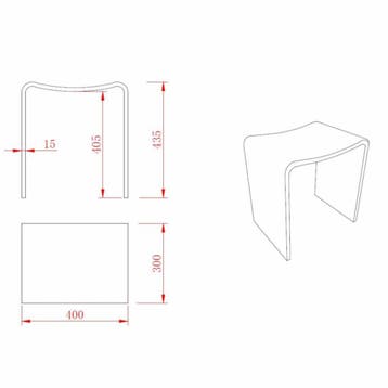 Badkamer Kruk Solid Surface 40X30X42.5 Cm Wit, Ophalen of Verzenden, Nieuw