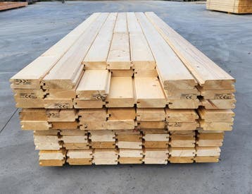 Blokhutplanken 2e keus  28 en 44mm dik, 25 tot 50 mm, Nieuw, Plank, 300 cm of meer