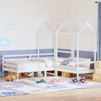 vidaXL Kinderbed met huisje en bankje massief grenenhout wit, Eenpersoons, Verzenden, Wit, Nieuw