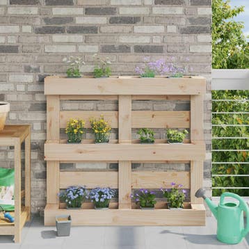 vidaXL Bloembakken voor Euro-pallets 12 st Lichtgrijs 14 x 9, Verzenden, Nieuw, Minder dan 60 cm