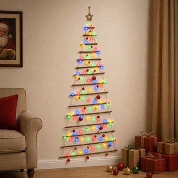 vidaXL Hangende kerstboom met ballen 210 cm 130 LEDs, Verzenden, Nieuw