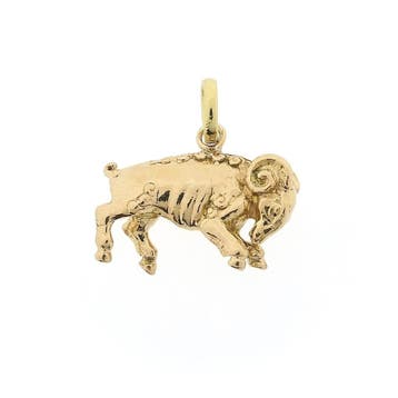 Roségouden sterrenbeeld hanger Ram (Hanger of bedel), Sieraden, Tassen en Uiterlijk, Bedels, Ophalen of Verzenden, Gebruikt, Goud