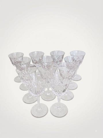 Nachtmann Set von 13 geschliffenen Kristall Weingläser -