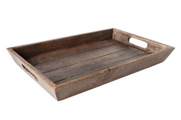 Massief dienblad 44x29cm mangohout antieke afwerking met, Ophalen of Verzenden, Nieuw
