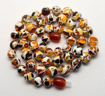 Barnsteen - Natuurlijke Baltische amber - 8 mm - Halsketting