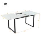 Nieuw Uitschuifbare Eettafel 140–180 cm – Marmerlook MDF Wit, Huis en Inrichting, Tafels | Eettafels, Verzenden, Nieuw, Rechthoekig