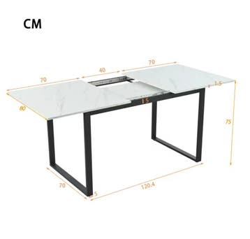 Nieuw Uitschuifbare Eettafel 140–180 cm – Marmerlook MDF Wit, Huis en Inrichting, Tafels | Eettafels, Verzenden, Nieuw, Rechthoekig