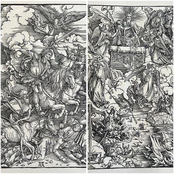 Albrecht Dürer (1471-1528), afte - 2x Woodcut - Apocalypsis