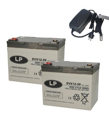 Landport (LP) 2x EVX12-39 accus 12 volt 39 ah + IMPULS II, Ophalen of Verzenden, Nieuw