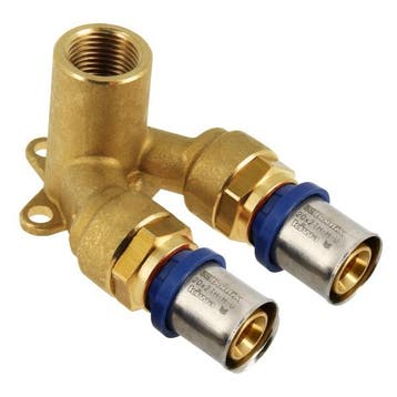 BONFIX Alu-pers muurplaat dubbel 20 x 1/2 bi.dr. x 20 mm, Doe-het-zelf en Verbouw, Ophalen of Verzenden, Nieuw