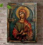 Icoon - Opdracht van Maria in de tempel - Hout, Canvas -