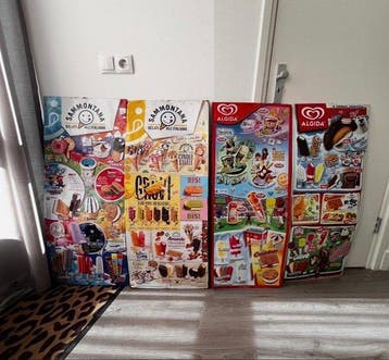 Set van 4 Vintage IJs Reclameborden – Algida (Ola) &
