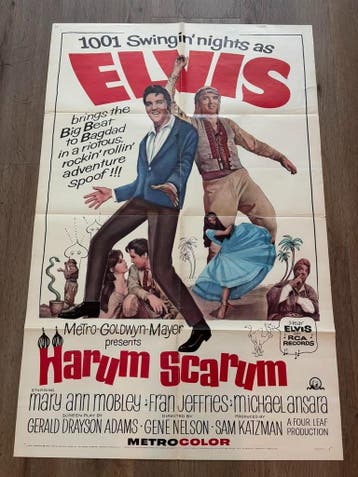 Elvis - Originele filmposter Harum Scarum (1965), Ophalen of Verzenden, Nieuw, Poster, Artwork of Schilderij