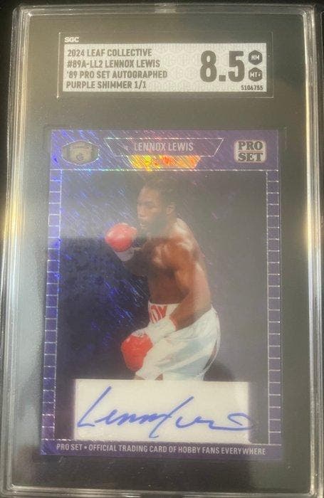 2024 Leaf Leaf Collective Lennox Lewis 1/1 89A-LL2, Verzamelen, Stickers