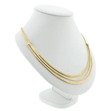 Tricolor gouden omega schakelcollier (Ketting), Sieraden, Tassen en Uiterlijk, Ophalen of Verzenden, Gebruikt, Goud, Goud