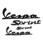 3D Vespa 4-delige Stickerset / Vespa Sprint - Zwart, Ophalen of Verzenden, Nieuw