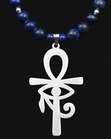 Lapis lazuli - Ankh-kruis en Horus oog – Koninklijke