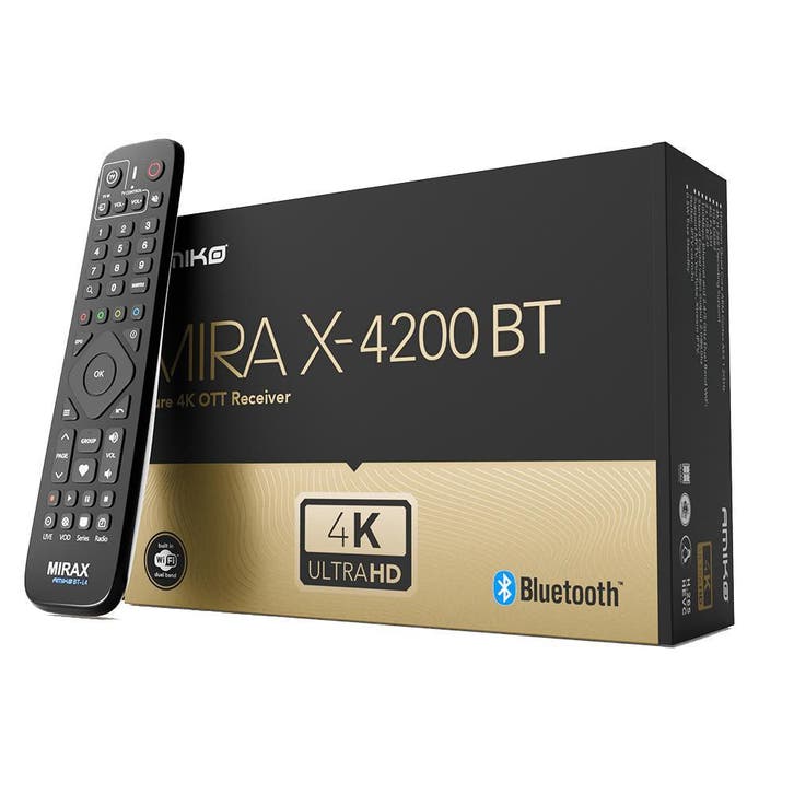 Amiko Mira-X 4200 BT Linux Mediastreamer – Bluetooth, Audio, Tv en Foto, Mediaspelers, Nieuw, Minder dan 500 GB, HDMI, USB 2.0