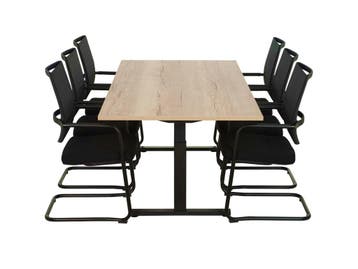 Vergadertafel 200  TUBE zwart eiken 200x80, Ophalen of Verzenden, Nieuw in verpakking