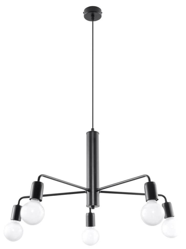 Plafondlamp Duomo 5 - E27 - Zwart, Huis en Inrichting, Lampen | Hanglampen, Verzenden