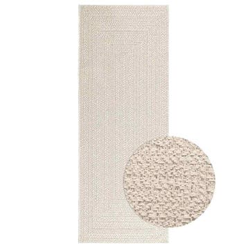 vidaXL Vloerkleed ZIZUR room binnen en buiten 80x200 cm jute, Verzenden, Nieuw, Crème