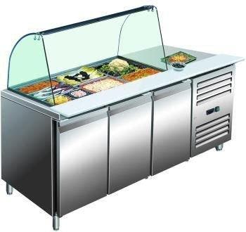 Luxe Saladette met glazen top Saro, Verzenden, Nieuw in verpakking