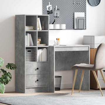 vidaXL Bureau Beton Grijs 115,5 x 50 x 127 cm 2 st, Verzenden, Nieuw