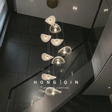 Luxe Glazen Trappenhuis Hanglamp - Moderne Lange Plafondlamp, Verzenden, Nieuw