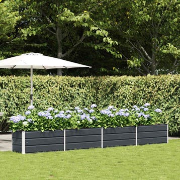 vidaXL Plantenbak Antraciet 385 x 50 x 45 cm Gegalvaniseerd, Verzenden, Minder dan 60 cm, Nieuw, Metaal