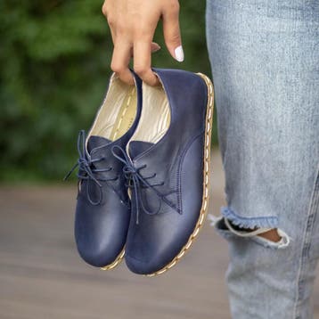 Aardende barefoot oxford sneakers 100% natuurlijk, Blauw, The Minimalist Barefoot, Nieuw, Ophalen of Verzenden