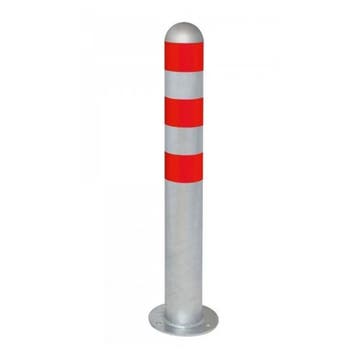 Rampaal Verzinkt Ø108 Grijs/Rood Ronde Voetplaat, Verzenden