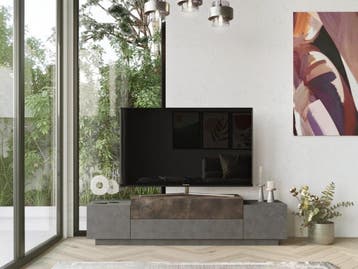 Skåne Home - Tv meubel - Concrete/Patara - 160 x 37 cm, Ophalen, 150 tot 200 cm, Nieuw, Minder dan 100 cm