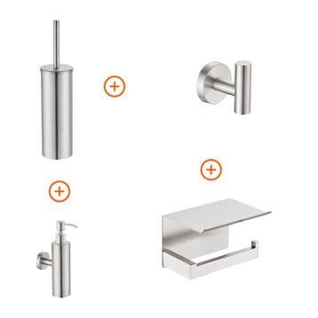Toilet accessoires set Rvs exclusief met zeepdispenser, Verzenden, Nieuw