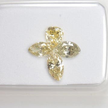 4 pcs Diamant (Natuurlijk) - 0.88 ct - Gemengde slijpvorm -, Nieuw