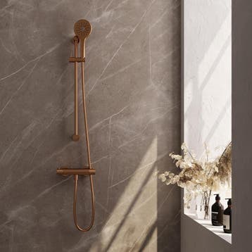Brauer Copper Carving Glijstangset met Thermostaatkraan -, Ophalen of Verzenden, Nieuw