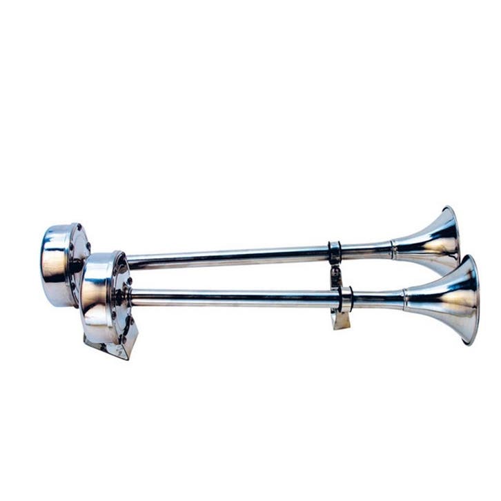 Roca Dubbele RVS Scheepshoorn Deluxe 470 mm 12 Volt, Watersport en Boten, Accessoires en Onderhoud, Nieuw, Ophalen of Verzenden