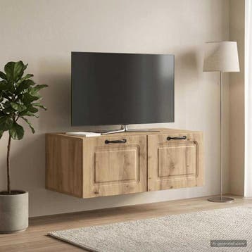 vidaXL Wandbeugel TV-kast 78,5 x 41 x 30 cm Artisanaal eiken, Minder dan 50 cm, Verzenden, Nieuw, Minder dan 100 cm