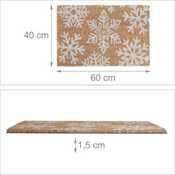 deurmat kokos - sneeuwvlokken - 60 x 40 cm - antislip -, Verzenden, Nieuw