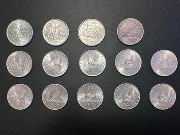 Italië, Republiek 500 Lire argneto (14 monete) (Zonder