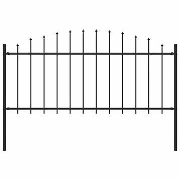 vidaXL Tuinhek Woerden met speerpunt staal 170x75 cm zwart, Verzenden, Nieuw, IJzer, Minder dan 1 meter