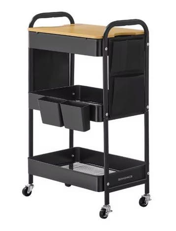 Metalen Opbergtrolley met 3 Lagen, Deksel & Organizers, Verzenden, Nieuw