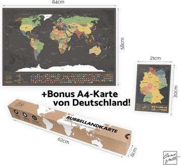 Wereldkaart krasposter xl - retourdeal 28% korting, Enno Vatti, 2000 tot heden, Nieuw, Ophalen of Verzenden