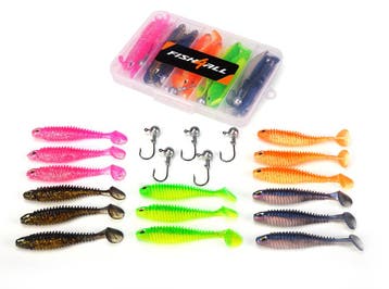 Fish4all Ribbed Softbait & Jighead Box (20pcs), Verzenden, Nieuw, Overige typen