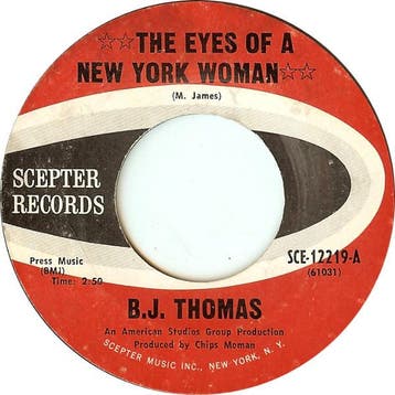 vinyl single 7 inch - B.J. Thomas - The Eyes Of A New Yor..., Verzenden, Zo goed als nieuw, 7 inch, Pop