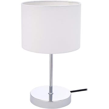 Tafellamp UMI - metalen voet - chrome- textiel lampenkap -, Verzenden, Nieuw