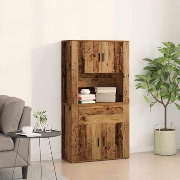 vidaXL Highboard Oud hout 80 x 33 x 150 cm Bewerkt hout, Minder dan 50 cm, Verzenden, Nieuw, Minder dan 100 cm