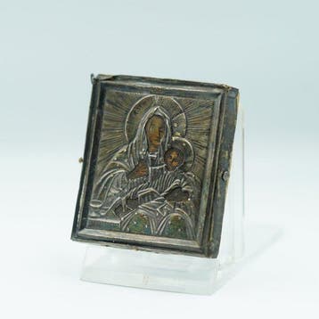 Icoon - Moeder Gods - Hout, Zilver