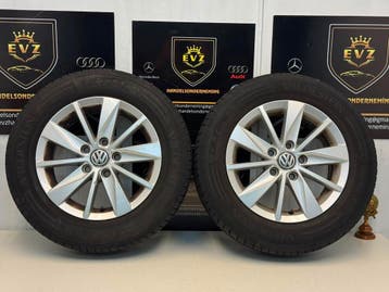 Org. 2 stuks VW Golf 7/VII bj.2016 velgen met banden 5x112, Gebruikt, 15 inch, Banden en Velgen, Personenwagen